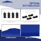 Cenador de Jardín 2,5x2,5x2,7 m con Altura Ajustable Anti-UV Impermeable 4 Bolsas de Arena y Bolsa de Transporte Azul Cenador de Jardín 2,5x2,5x2,7 m con Altura Ajustable Anti-UV Impermeable 4 Bolsas de Arena y Bolsa de Transporte Azul