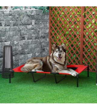 Cama Elevada para Perros Gatos Portátil Cama para Mascotas con Zona de Malla Transpirable y Tela Oxford para Interior Exterior 1