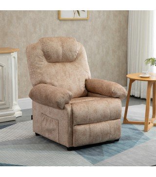 Sillón Relax Reclinable Manual, Sillón Relax de Terciopelo con Reposabrazos, Reposapiés, Acolchado Grueso, Butaca Reclinable has