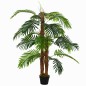 Planta Artificial Palmera Altura 120 cm Árbol Artificial con 3 Troncos y 19 Hojas para Decoración Hogar Oficina Ø16x120 cm Verde