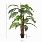 Planta Artificial Palmera Altura 120 cm Árbol Artificial con 3 Troncos y 19 Hojas para Decoración Hogar Oficina Ø16x120 cm Verde
