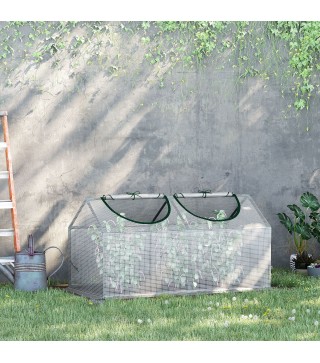 Invernadero de Exterior 120x60x60 cm Invernadero de Jardín con 2 Ventanas Enrollables Cubierta de PE 140g/㎡ y Marco de Acero Imp