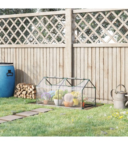 Invernadero de Exterior 120x60x60 cm Invernadero de Jardín con 2 Ventanas Enrollables y Marco de Acero para Cultivo de Plantas V