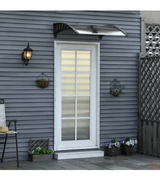 Marquesinas Exterior para Puertas y Ventanas, 103x96,5 cm, Tejadillo de Protección contra Sol y Lluvia, con Cubierta de Policarb