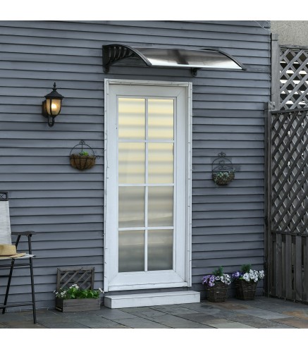 Marquesinas Exterior para Puertas y Ventanas, 103x96,5 cm, Tejadillo de Protección contra Sol y Lluvia, con Cubierta de Policarb