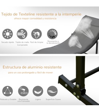 Set de 2 Tumbonas Plegables
