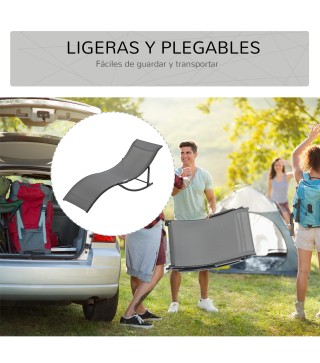 Set de 2 Tumbonas Plegables
