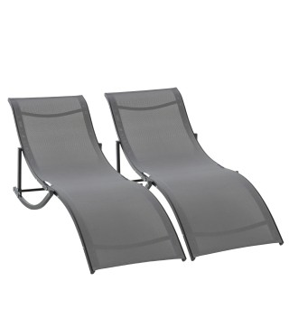 Set de 2 Tumbonas Plegables