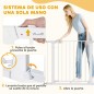 Barrera de Seguridad de Perros Extensible para Escaleras y Puertas 76-97 cm con 2 Extensiones de 7 cm Cierre Automático y Marco
