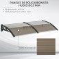 Marquesinas Exterior para Puertas y Ventanas 200x96 cm con Regleta de Aleación de Aluminio PP Policarbonato Marrón