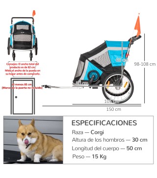 Remolque de Bicicleta para Perros