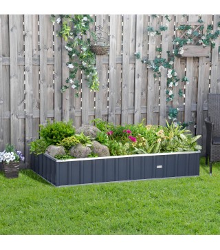 Huerto Urbano Arriate de Jardín de Acero Incluye Guantes Jardinera Exterior Rectangular para Cultivos Plantas Flores para Terraz