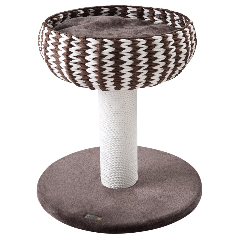 Árbol Rascador para Gatos Pequeño Altura 52 cm Torre Escalador de Gato con Cama Redonda Cojín de Felpa Suave y Poste Rascador 50