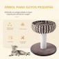 Árbol Rascador para Gatos Pequeño Altura 52 cm Torre Escalador de Gato con Cama Redonda Cojín de Felpa Suave y Poste Rascador 50