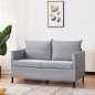 Sofá de 2 Plazas Tapizado en Lino Sintético con Cojines Acolchados Desenfundables Reposabrazos 130x67x76,5 cm Gris