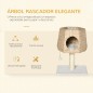 Árbol Rascador para Gatos Pequeño Altura 66 cm Torre Escalador de Gato con Cueva de Juncos Cama Superior Cojines Poste Rascador