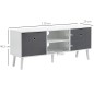 Mueble de TV para Televisores de hasta 50" con 2 Cajones de Tela y Estantes Abiertos110x29x46,5 cm Blanco y Gris