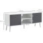 Mueble de TV para Televisores de hasta 50" con 2 Cajones de Tela y Estantes Abiertos110x29x46,5 cm Blanco y Gris Mueble de TV para Televisores de hasta 50" con 2 Cajones de Tela y Estantes Abiertos110x29x46,5 cm Blanco y Gris