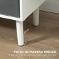 Mueble de TV para Televisores de hasta 50" con 2 Cajones de Tela y Estantes Abiertos110x29x46,5 cm Blanco y Gris