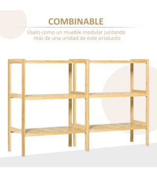 Estantería de Bambú de 3 Niveles