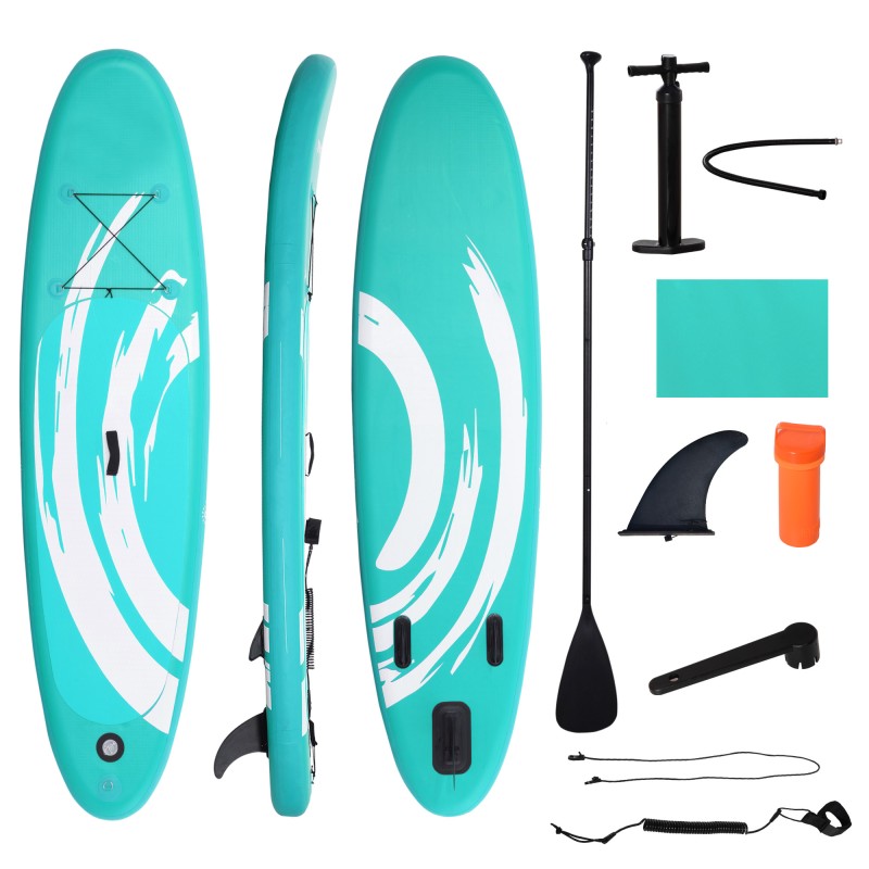 Tabla de Paddle Surf Hinchable 300x76x15 cm Tabla de Stand Up Paddling Inflable con Remo Ajustable Aletas Cubierta Antideslizant