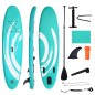 Tabla de Paddle Surf Hinchable 300x76x15 cm Tabla de Stand Up Paddling Inflable con Remo Ajustable Aletas Cubierta Antideslizant