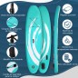 Tabla de Paddle Surf Hinchable 300x76x15 cm Tabla de Stand Up Paddling Inflable con Remo Ajustable Aletas Cubierta Antideslizant