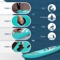 Tabla de Paddle Surf Hinchable 300x76x15 cm Tabla de Stand Up Paddling Inflable con Remo Ajustable Aletas Cubierta Antideslizant