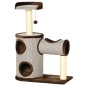 Árbol Rascador para Gatos Mediano Altura 104 cm Torre Escalador de Gato con Barril Rascador Cama Superior Túnel Postes de Sisal