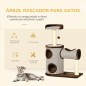 Árbol Rascador para Gatos Mediano Altura 104 cm Torre Escalador de Gato con Barril Rascador Cama Superior Túnel Postes de Sisal