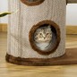 Árbol Rascador para Gatos Mediano Altura 104 cm Torre Escalador de Gato con Barril Rascador Cama Superior Túnel Postes de Sisal
