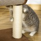 Árbol Rascador para Gatos Mediano Altura 104 cm Torre Escalador de Gato con Barril Rascador Cama Superior Túnel Postes de Sisal