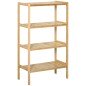 Estantería Librería de Bambú Mueble Organizador Multifuncional de 4 Niveles con Antivuelco 62x33x112 cm Natural
