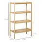 Estantería Librería de Bambú Mueble Organizador Multifuncional de 4 Niveles con Antivuelco 62x33x112 cm Natural Estantería Librería de Bambú Mueble Organizador Multifuncional de 4 Niveles con Antivuelco 62x33x112 cm Natural