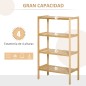 Estantería Librería de Bambú Mueble Organizador Multifuncional de 4 Niveles con Antivuelco 62x33x112 cm Natural Estantería Librería de Bambú Mueble Organizador Multifuncional de 4 Niveles con Antivuelco 62x33x112 cm Natural