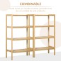 Estantería Librería de Bambú Mueble Organizador Multifuncional de 4 Niveles con Antivuelco 62x33x112 cm Natural Estantería Librería de Bambú Mueble Organizador Multifuncional de 4 Niveles con Antivuelco 62x33x112 cm Natural
