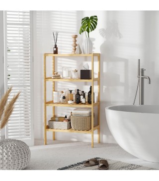 Estantería de Bambú de 4 Niveles