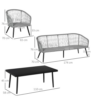 Conjunto de Muebles de Ratán