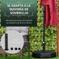 Base de Sombrilla Rellenable de Agua 28 kg o Arena 40 kg Soporte de Parasol Octagonal Apto para Postes de 38mm 48 mm para Jardín