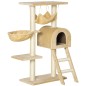 Árbol Rascador para Gatos Altura 98 cm Torre Escalador con Cueva Cesta Hamaca Escalera Plataformas y Postes Rascadores de Sisal