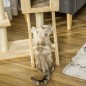 Árbol Rascador para Gatos Altura 98 cm Torre Escalador con Cueva Cesta Hamaca Escalera Plataformas y Postes Rascadores de Sisal