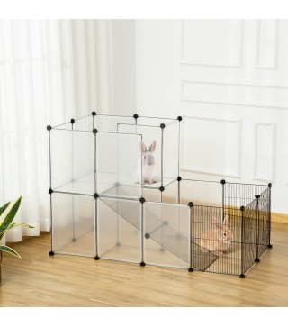 Jaula para Animales Pequeños Parque para Mascotas con 27 Paneles y Forma Personalizable para Cobayas Conejos Chinchillas 140x70x