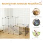 Jaula para Animales Pequeños Parque para Mascotas con 27 Paneles y Forma Personalizable para Cobayas Conejos Chinchillas 140x70x