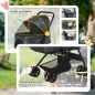 Carrito para Perros Plegable con Mango Reversible Ventana de Malla Cesta de Almacenamiento 76,5x52x95 cm Gris Carrito para Perros Plegable con Mango Reversible Ventana de Malla Cesta de Almacenamiento 76,5x52x95 cm Gris