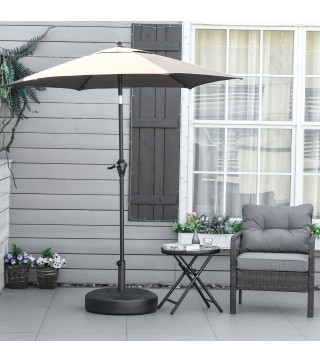 Base de Sombrilla Rellenable de Agua 30 kg Soporte de Parasol Redondo Apto para Postes de 38mm 48 mm Metal y Plástico para Jardí