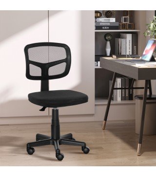 Silla de Oficina Ergonómica de Malla Silla de Escritorio Giratoria 360° con Altura Ajustable Soporte Lumbar Transpirable y Rueda