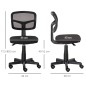 Silla de Oficina Ergonómica de Malla Silla de Escritorio Giratoria 360° con Altura Ajustable Soporte Lumbar Transpirable y Rueda