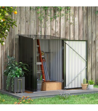 Caseta de Jardín Metálica 0,92 m² 100x103x160cm con 1 Puerta y Cerradura para Almacenamiento de Herramientas Gris Oscuro