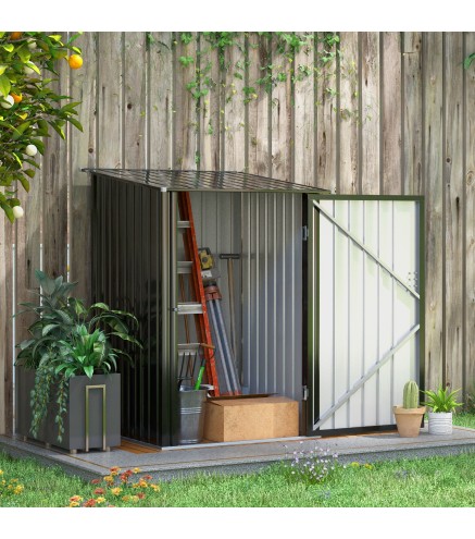 Caseta de Jardín Metálica 0,92 m² 100x103x160cm con 1 Puerta y Cerradura para Almacenamiento de Herramientas Gris Oscuro