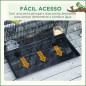 Jaula para Pájaros 60x41x41 cm Pajarera de Metal con Comederos 2 Perchas 3 Puertas y Asa de Transporte para Pájaros Pequeños Can